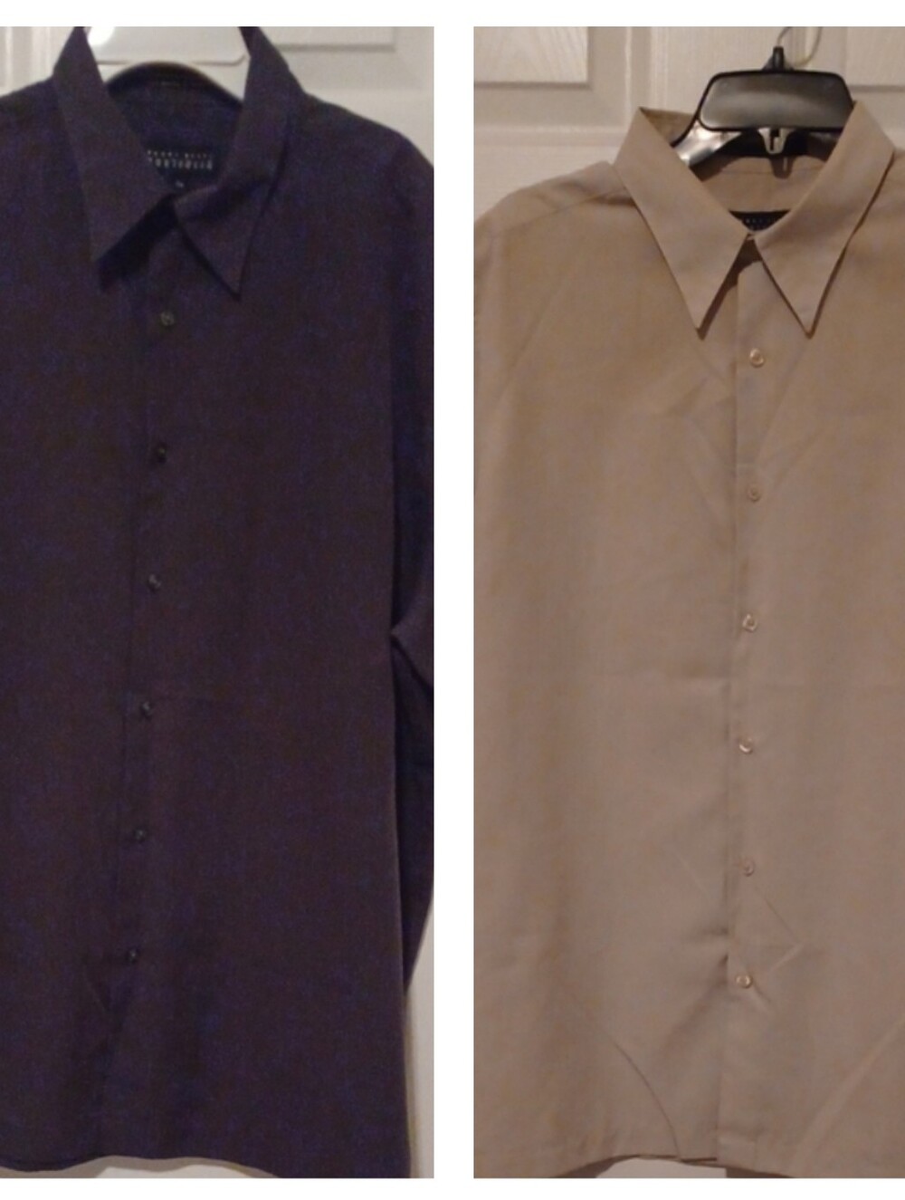 2 Perry Ellis Men's Casual Short-Sleeve Button-Down Shirts — Black And Beige